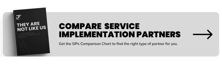 Services Implementation Partner comparison chart
