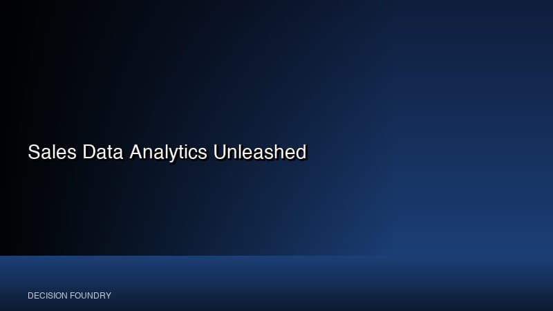 Sales Data Analytics Unleashed