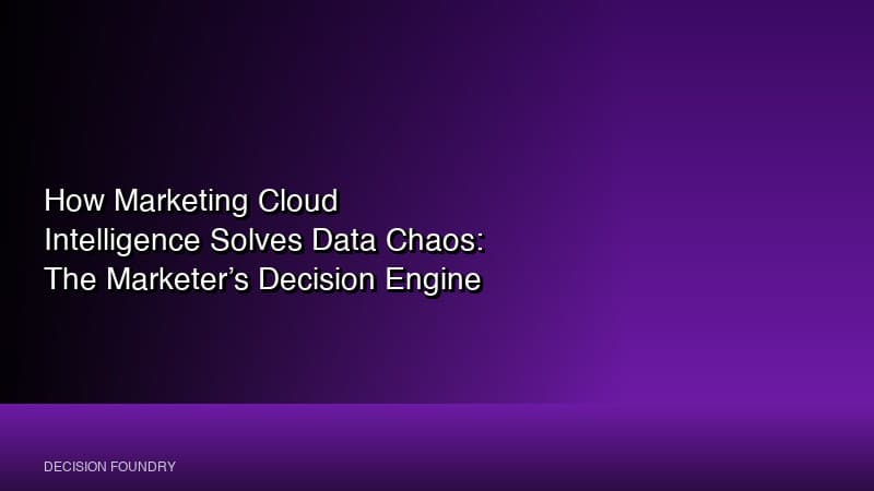 How Marketing Cloud Intelligence Solves Data Chaos: The Marketer’s Decision Engine