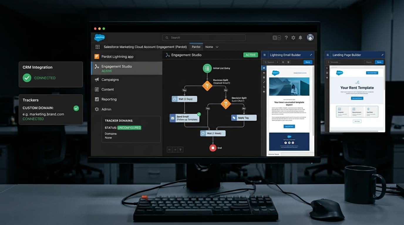 MCAE Lightning app rebuilt: Engagement Studio, Lightning Email Builder, Landing Page Builder, and Salesforce CMS integration fully restored and configured