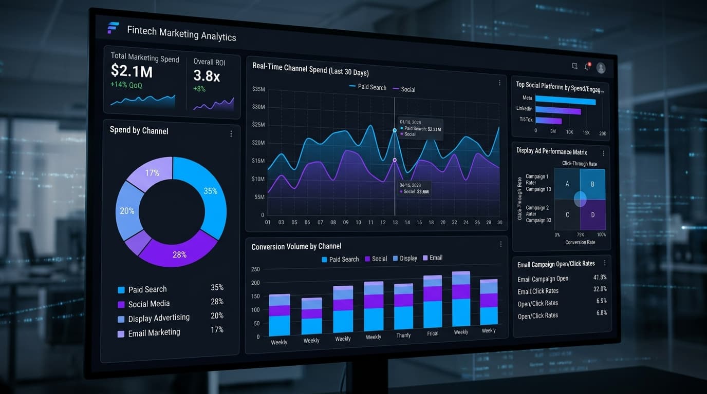 Marketing Analytics Dashboard: real-time channel analytics across email, SMS, and push