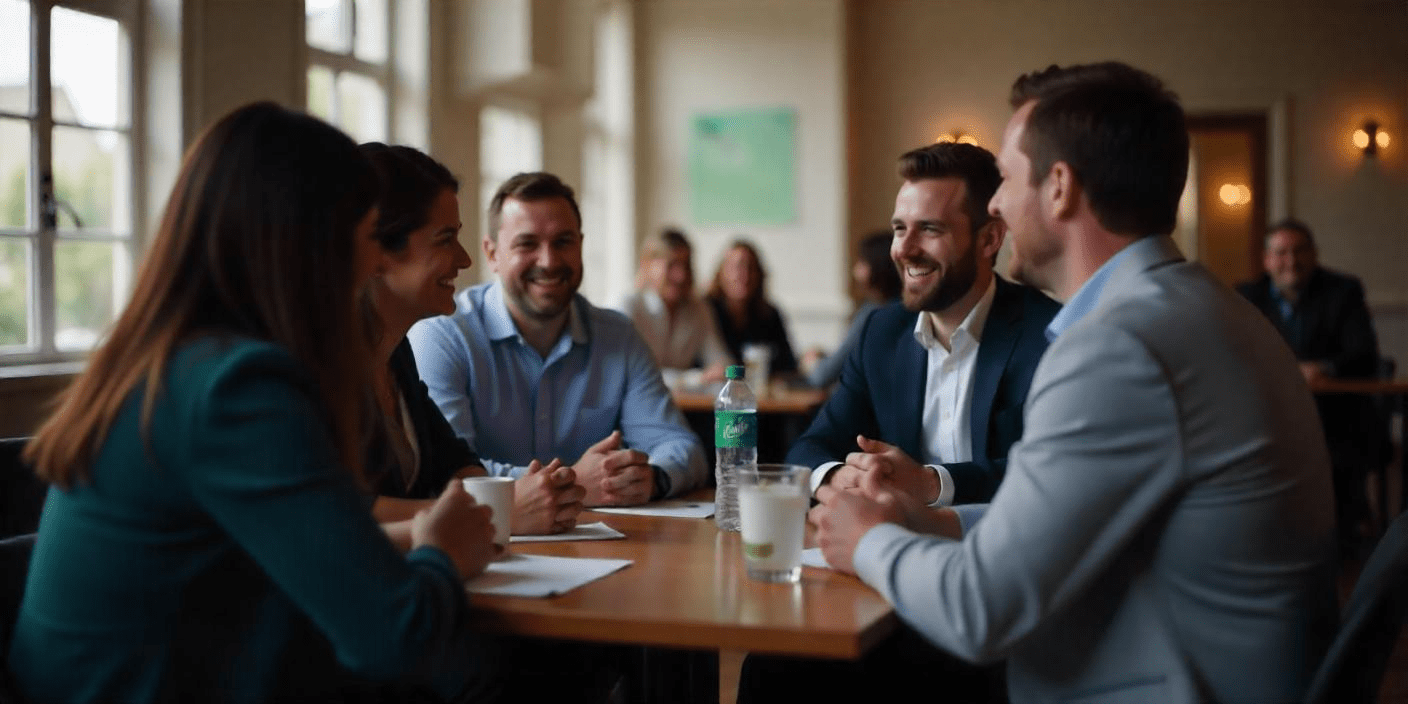 A group of professionals networking