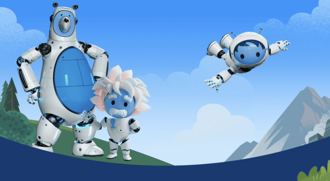 Salesforce Agents with a nature background