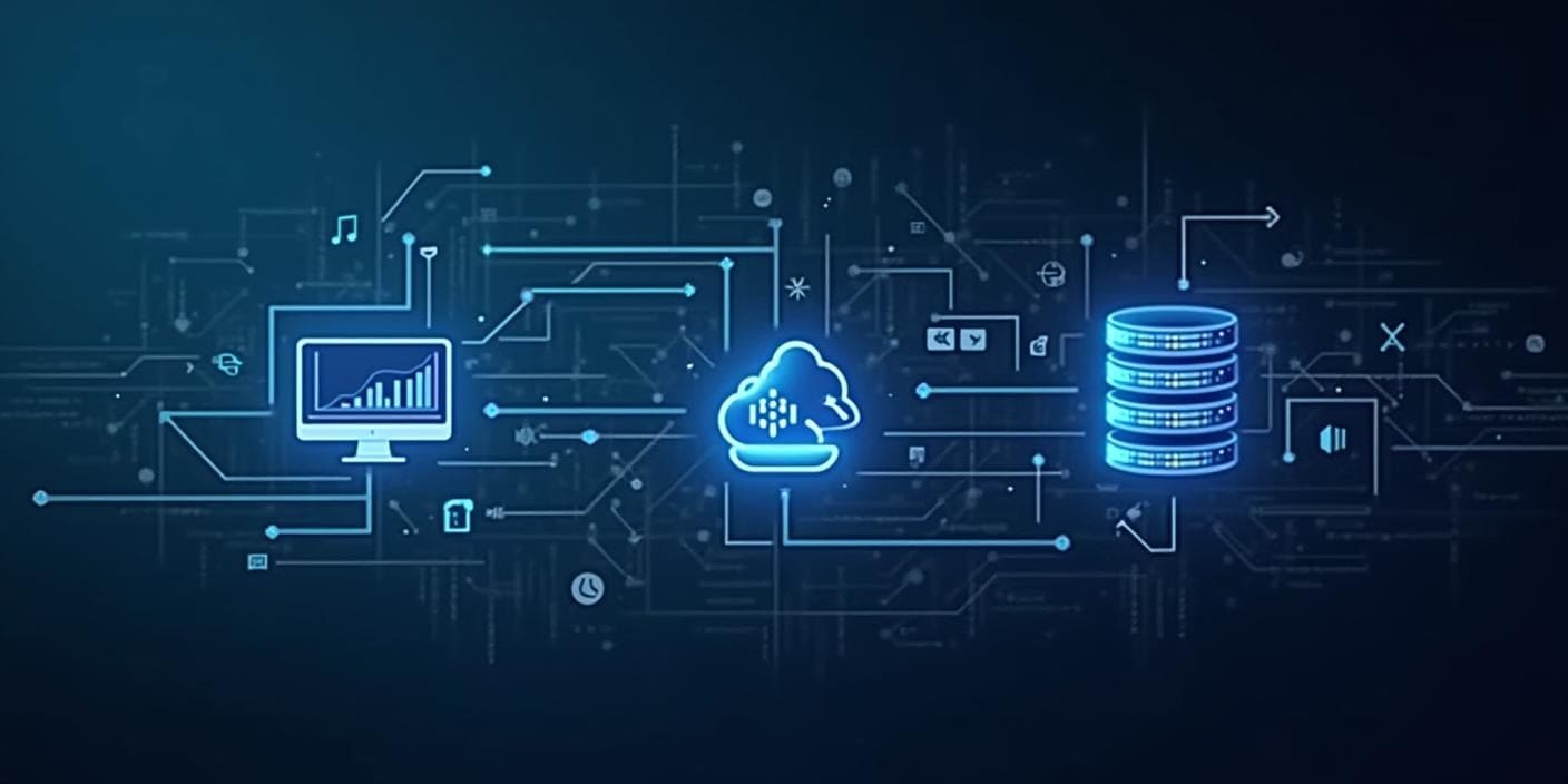 A flow of data from different systems