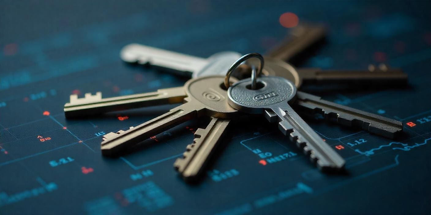 Set of keys with a database in the background