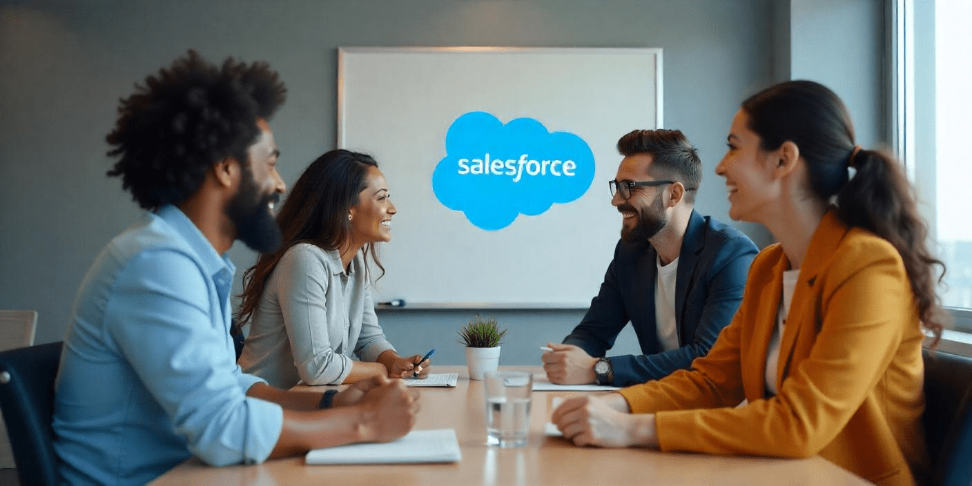 Coworkers discussing data stewardship