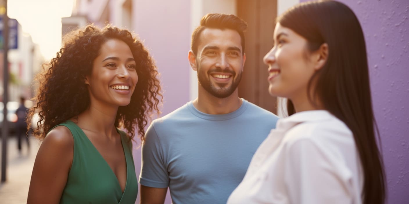 Three customers from different backgrounds