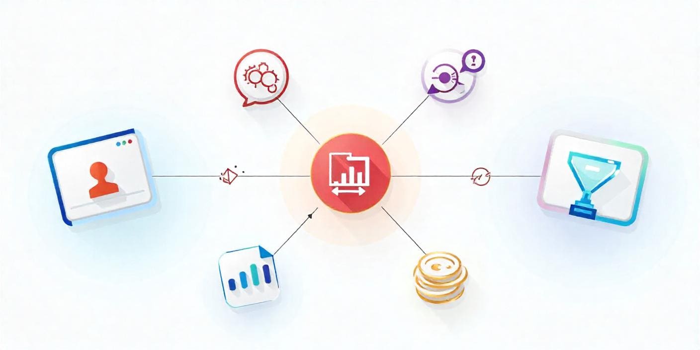 Streamlined communication channels with different business icons