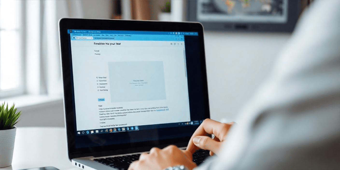 Person receiving a phishing email attack