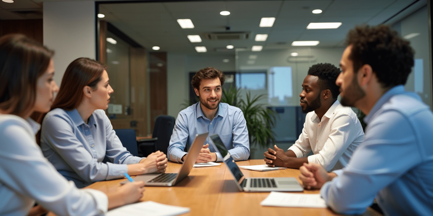 A team meeting to discuss US data protection laws