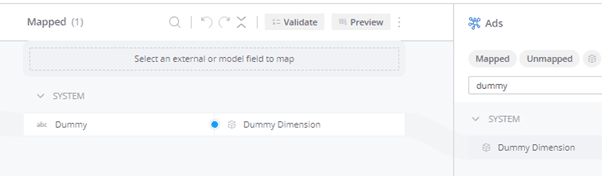 dummy dimension data stream