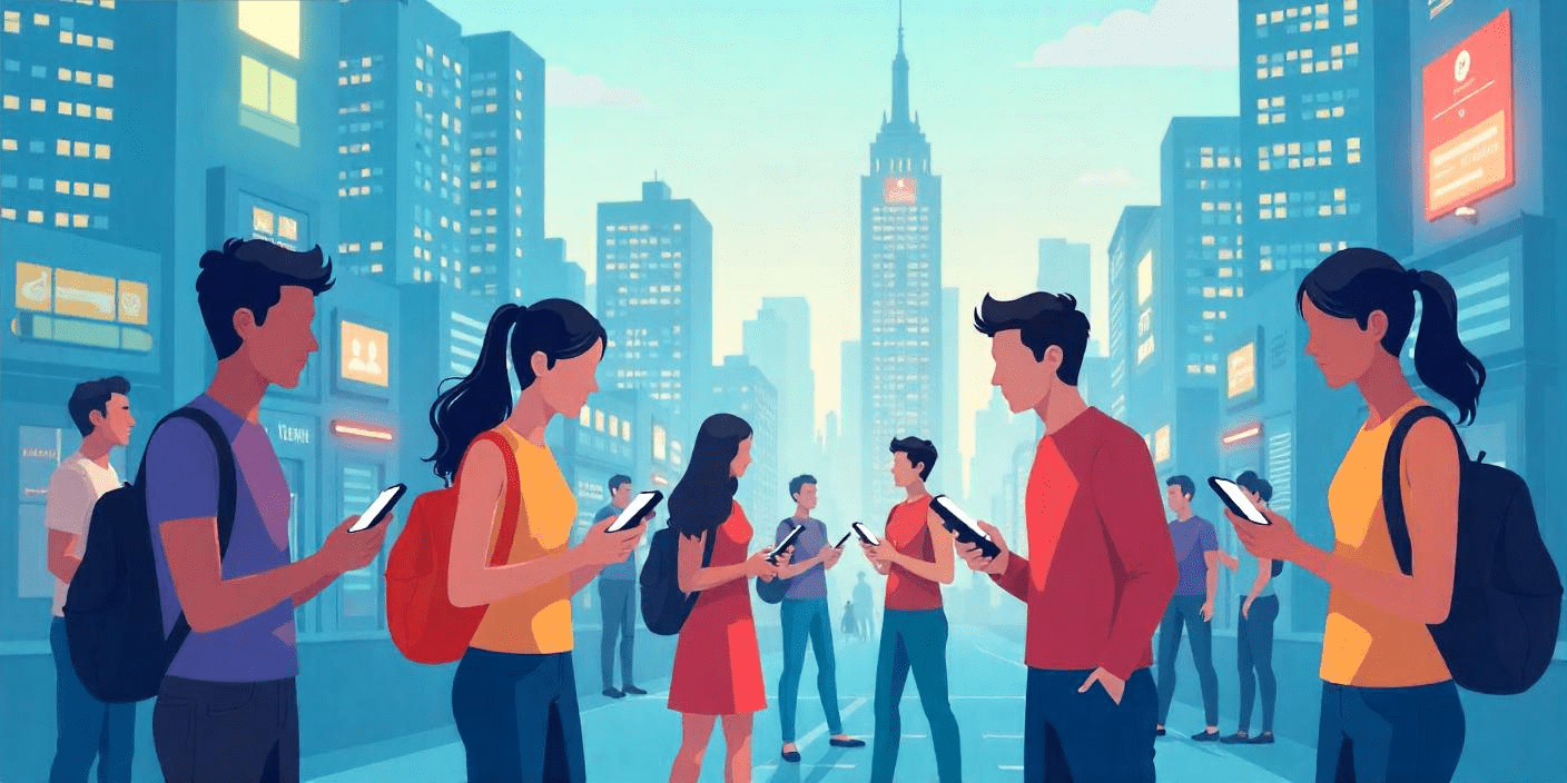 Illustration of personalized marketing messages reaching customers