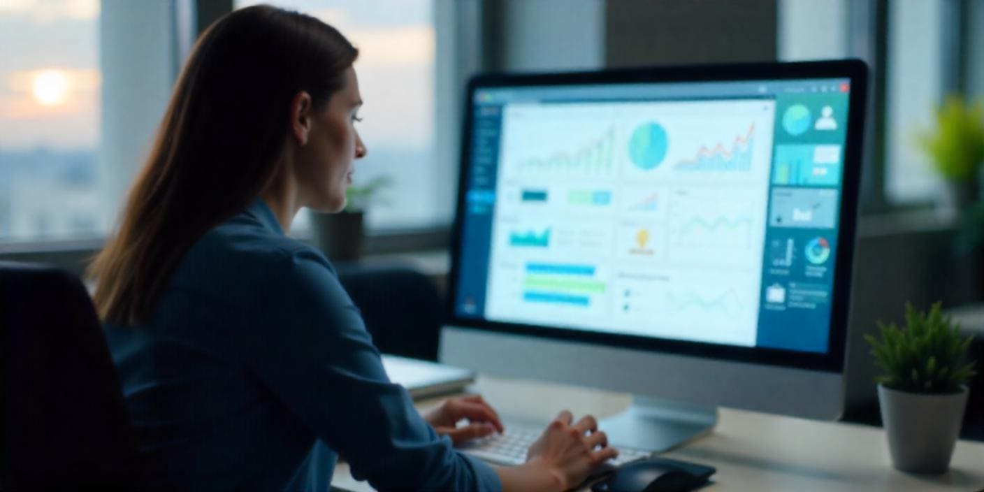 A person looking at a dashboard representing bi solutions