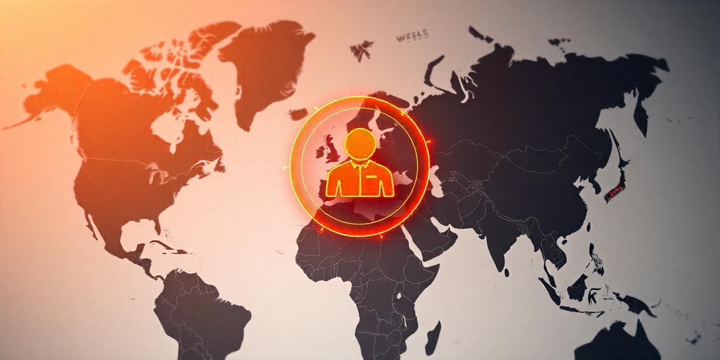 Map with a customer icon in the middle