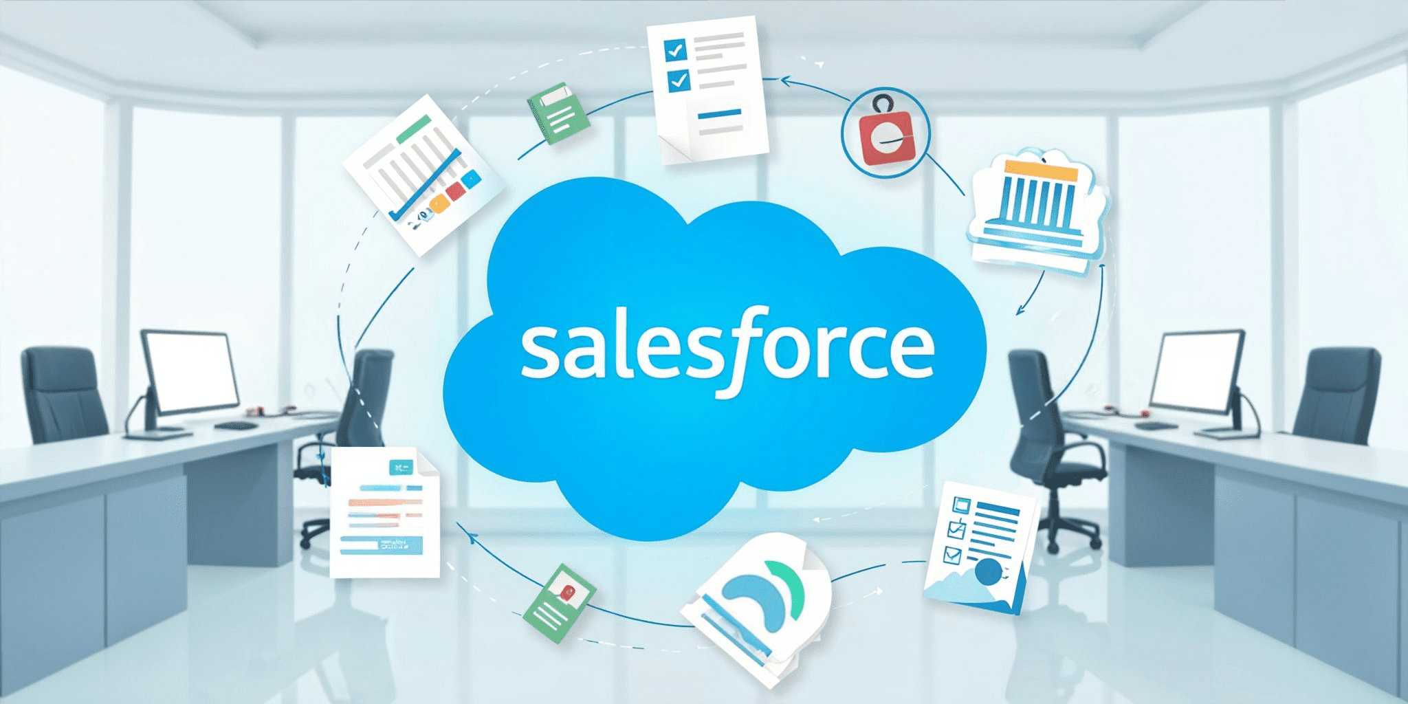 Illustration of Salesforce CPQ in the office
