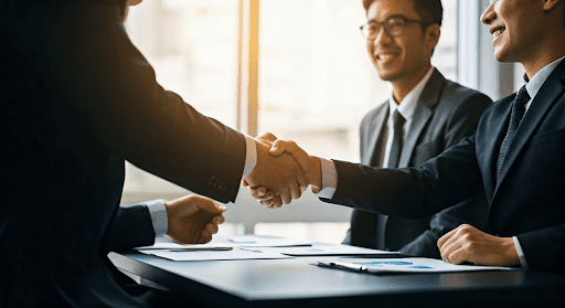 Business meeting illustrating client relations