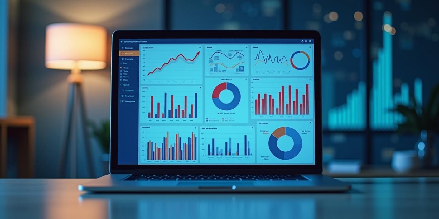 Sales Data Dashboard in office setting