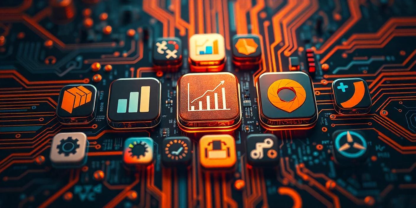 A software or app icons collage