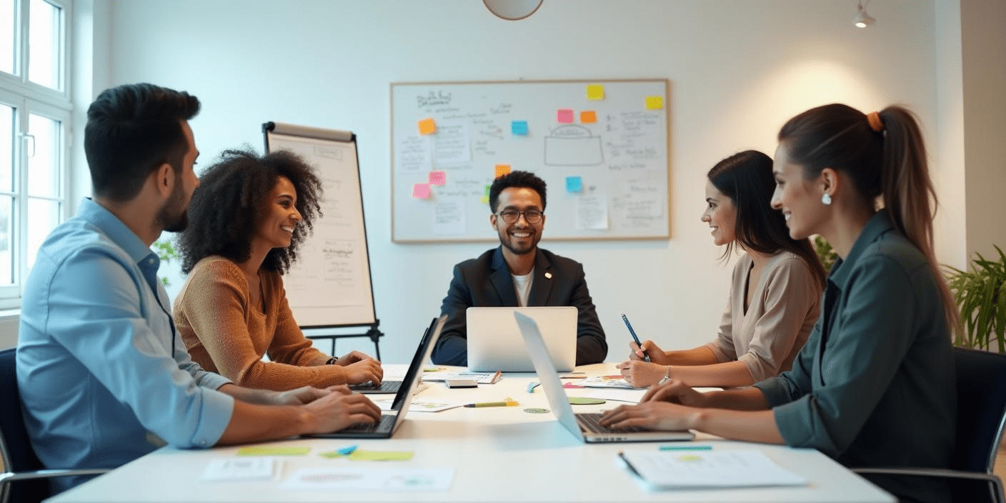 A Team working around a table