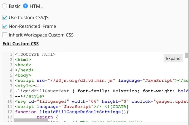 datorama custom widgets editor