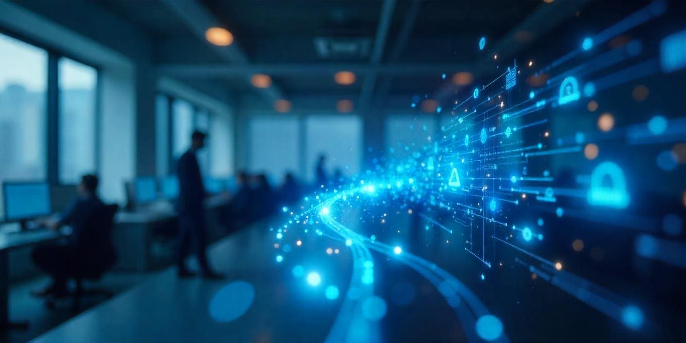 Data flowing through an office