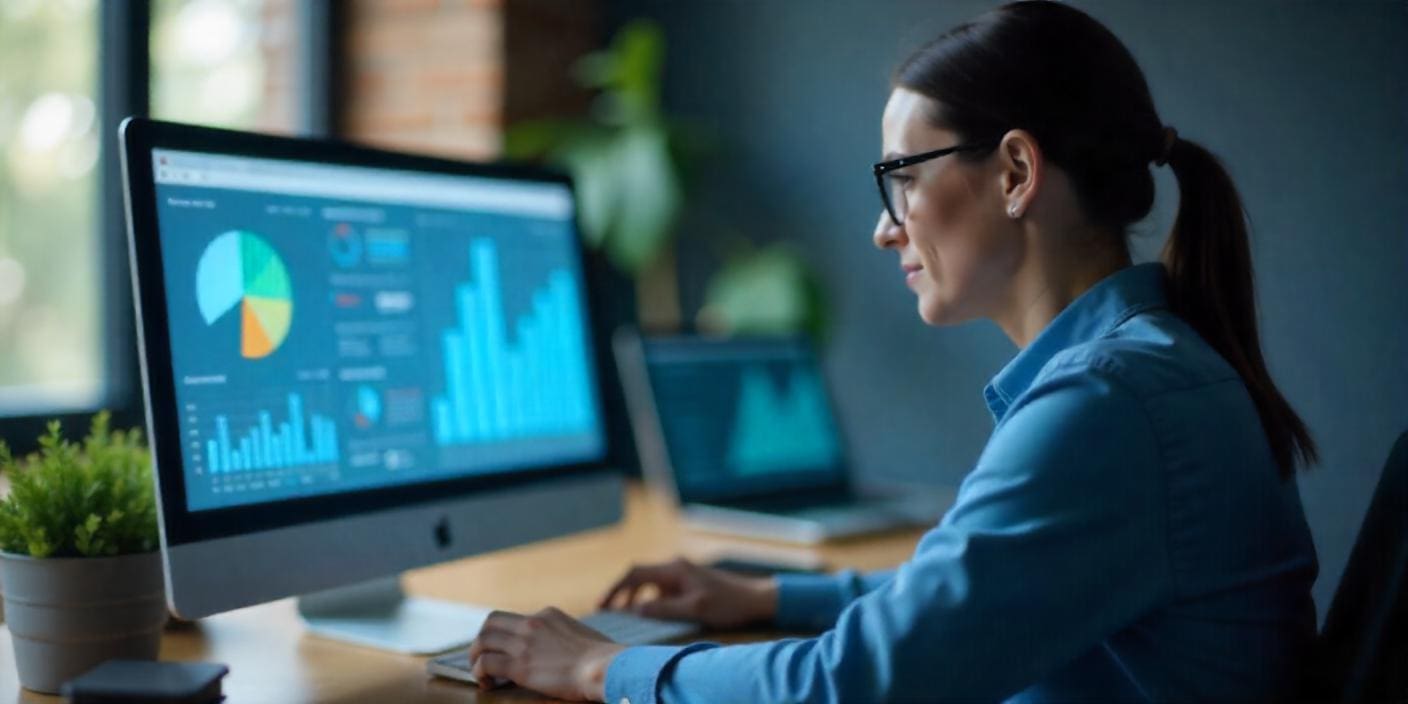 Business professional using BI tool