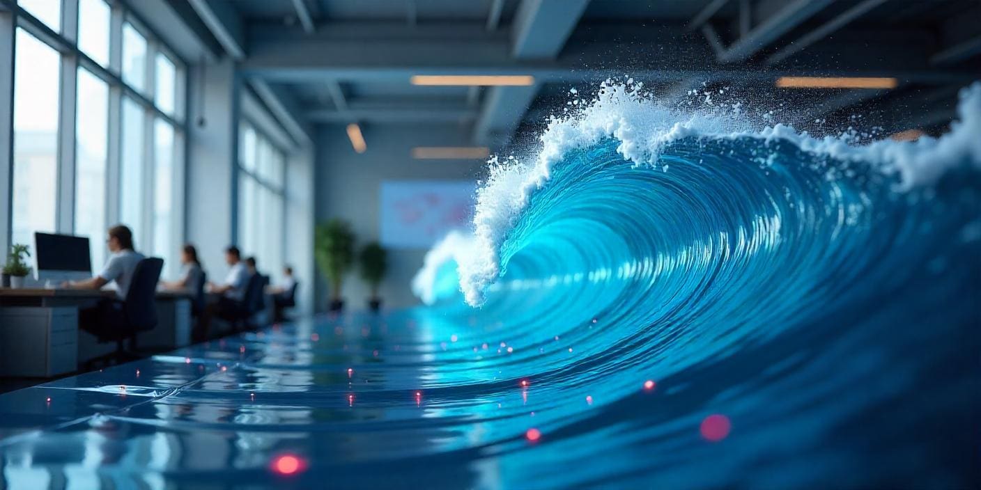 A data surge in an office